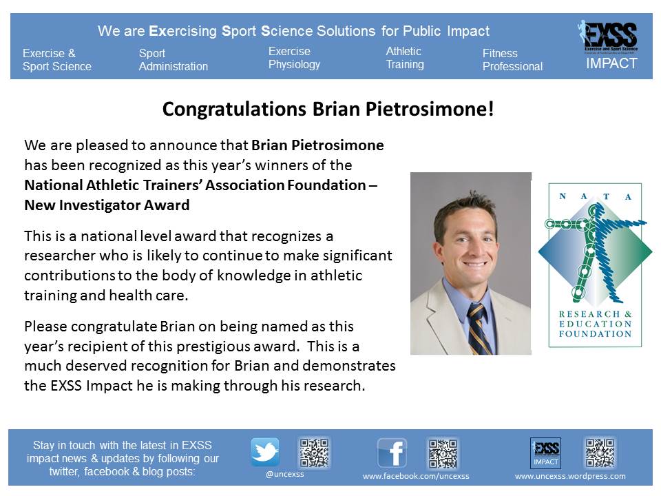 Brian Pietrosimone - New Investigator Award
